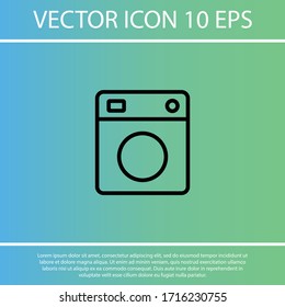 Icono de lavadora. Vector Eps 10 Lavado plano en casa 