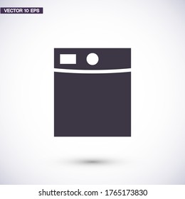 Icono de lavadora. Vector Eps 10 Llave de diseño plano en casa 