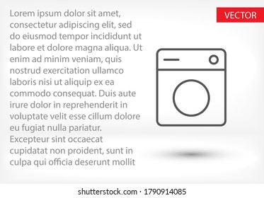 Icono de lavadora. Vector Eps 10 Llave de diseño plano en casa 