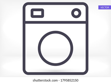 Washing machine icon. Vector  Eps 10 Flat Design wash home housework 