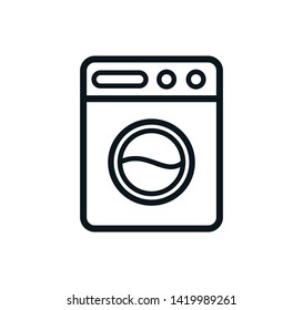 Washing machine icon vector flat style illustration