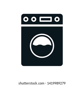 Washing machine icon vector flat style illustration