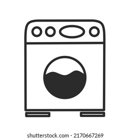 Vector de icono de lavadora con diseño plano