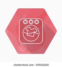 Washing machine icon , Vector flat long shadow design.
