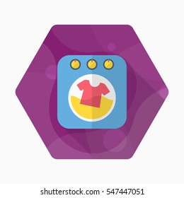 Washing machine icon , Vector flat long shadow design.