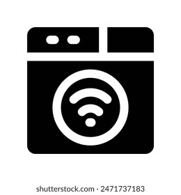 washing machine icon. vector glyph icon for your website, mobile, presentation, and logo design.
