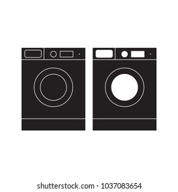 Washing Machine icon Vector Illustration. Washing Machine Flat Sign. isolated on White Background.