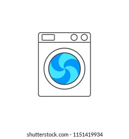 Washing machine icon. Vector illustration. 