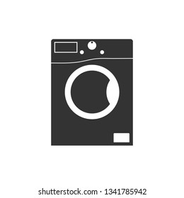 Washing machine icon. Vector illustration, flat design.