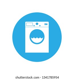 Washing machine icon. Vector illustration, flat design.