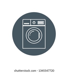 Washing machine icon. Vector illustration, flat design.