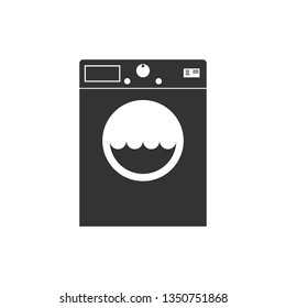 Washing machine icon. Vector illustration, flat design.