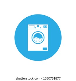 Washing machine icon. Vector illustration, flat design.