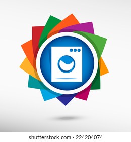 Washing machine icon, vector illustration. Flat design style 