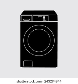 Washing machine icon, vector illustration on a grey background