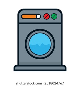 Icono de la lavadora. Ilustración vectorial.