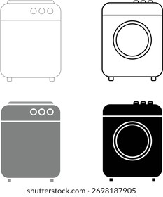 washing machine icon - vector illustration