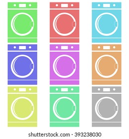 Washing machine. Icon. Vector illustration isolated on white background.