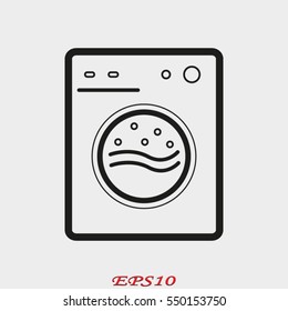 washing machine, icon, vector illustration eps10