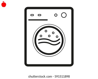 washing machine, icon, vector illustration eps10