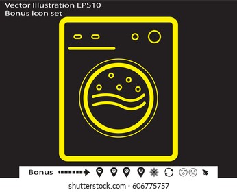 washing machine, icon, vector illustration eps10