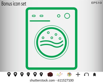 washing machine, icon, vector illustration eps10