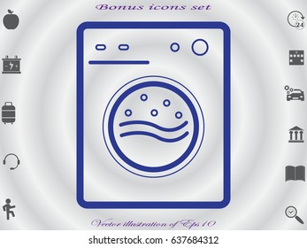 washing machine, icon, vector illustration eps10