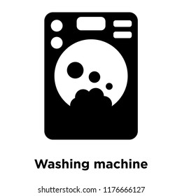 Washing machine icon vector isolated on white background, logo concept of Washing machine sign on transparent background, filled black symbol