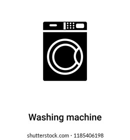 Washing machine icon vector isolated on white background, logo concept of Washing machine sign on transparent background, filled black symbol