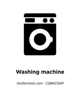 Washing machine icon vector isolated on white background, logo concept of Washing machine sign on transparent background, filled black symbol