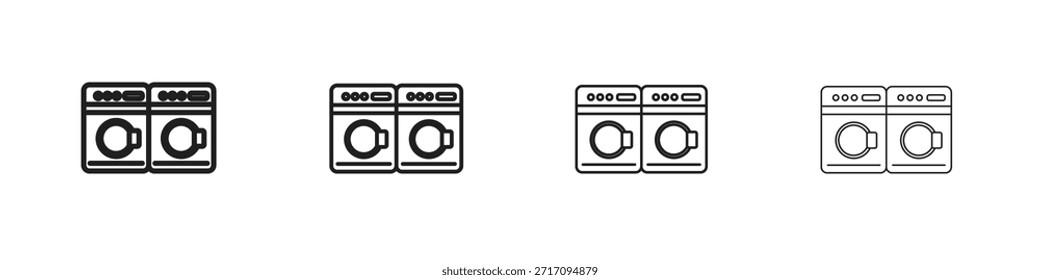 Washing machine icon. Vector isolated pictograms.