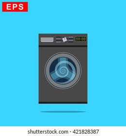 washing machine icon, vector laundry symbol,  isolated Washing Machine