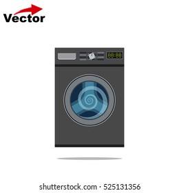 washing machine icon, vector laundry symbol,  isolated Washing Machine