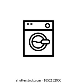 washing machine icon, vector, line art design, editable stroke