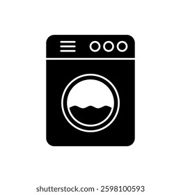 Washing Machine Icon. Washing Machine Vector Icon in line style design. Washing Machine Symbol. Vector illustration.