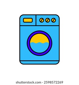 Washing Machine Icon. Washing Machine Vector Icon in line style design. Washing Machine Symbol. Vector illustration.