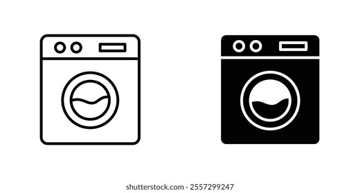 Washing machine Icon vector. liner and flat style icons set.