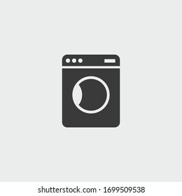 washing machine icon. washing machine vector on gray background