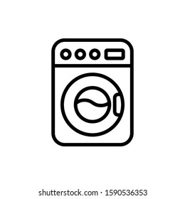washing machine icon vector in outline style on white background