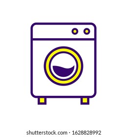 Washing machine icon vector in outline color design