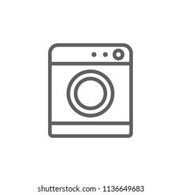 Washing machine icon vector in thin line style isolated