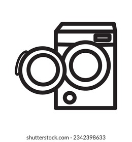 Washing machine icon vector. Washer vector icon. Washer flat sign design. Wash machine symbol pictogram,  washing machine icon line style, design best washing machine vector illustration, Loundry. 