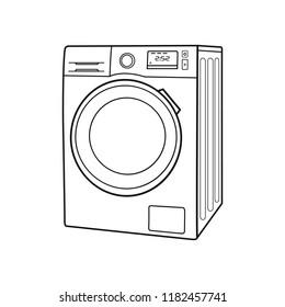 Washing machine Icon vector white background