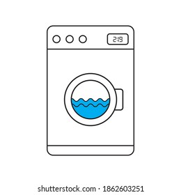 Washing machine icon vector. White background