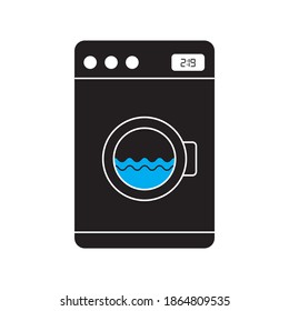 Washing machine icon vector. White background