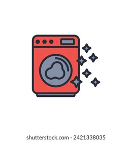 washing machine icon. vector.Editable stroke.linear style sign for use web design,logo.Symbol illustration.