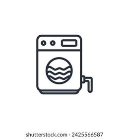 washing machine icon. vector.Editable stroke.linear style sign for use web design,logo.Symbol illustration.
