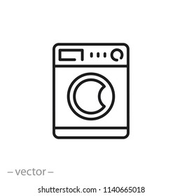 washing machine icon, wash linear sign isolated on white background - editable vector illustration eps10