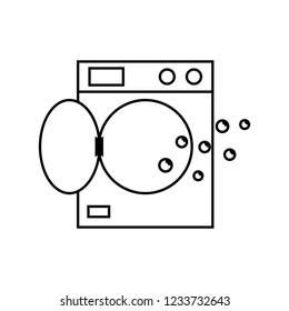 washing machine icon, wash linear sign isolated on white background - editable vector illustration eps10