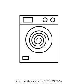 washing machine icon, wash linear sign isolated on white background - editable vector illustration eps10